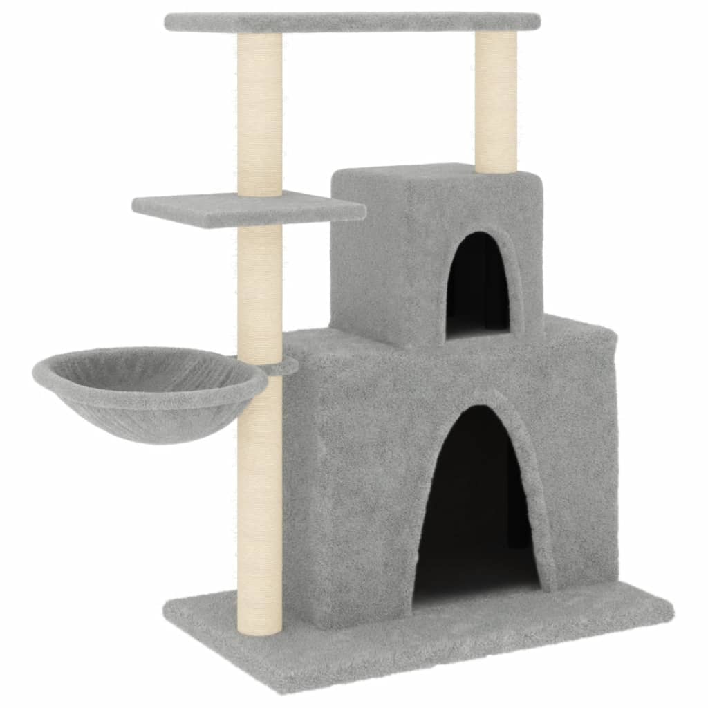 Vidaxl rascador para gatos con postes de sisal gris claro 83 cm