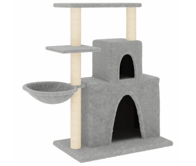Vidaxl rascador para gatos con postes de sisal gris claro 83 cm