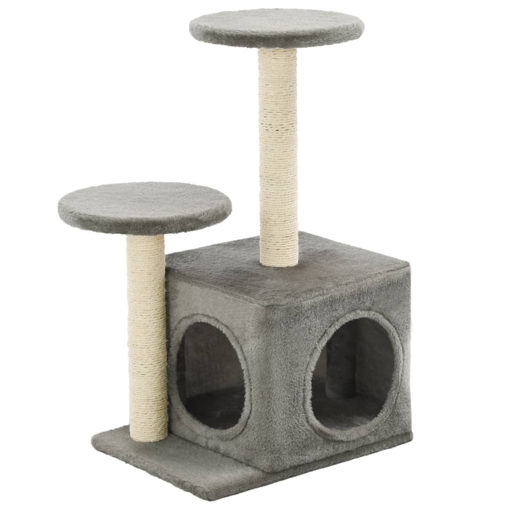 Vidaxl rascador para gatos con poste rascador de sisal 60 cm gris