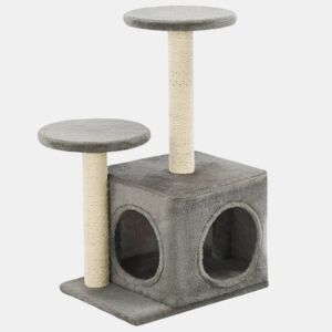 vidaXL Árvore para gatos cpostes arranhadores sisal 60 cm cinzento