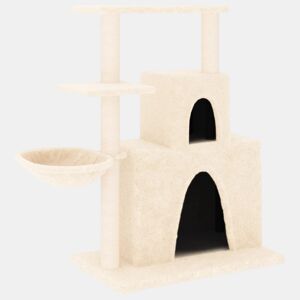vidaXL Árvore para gatos c postes arranhadores sisal 83 cm cor creme