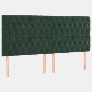 vidaXL Cabeceira Verde Escuro 180x7x118128 cm Veludo