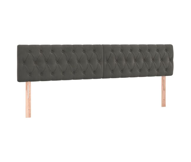 Vidaxl cabeceros 2 unidades de terciopelo gris oscuro 100x7x78/88 cm