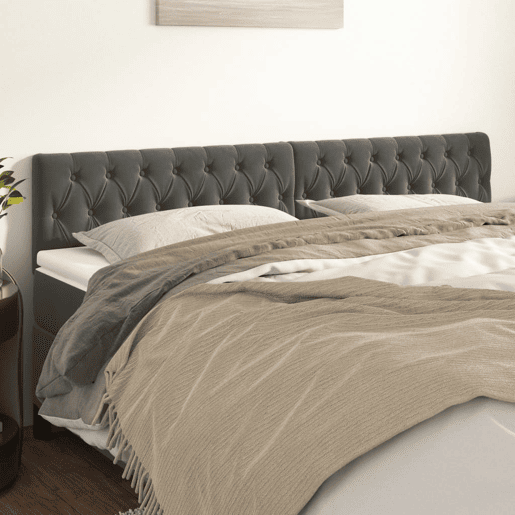 vidaXL Cabeceira de cama 2 pcs veludo 100x7x7888 cm cinzento-escuro