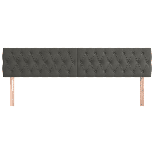 vidaXL Cabeceira de cama 2 pcs veludo 100x7x7888 cm cinzento-escuro