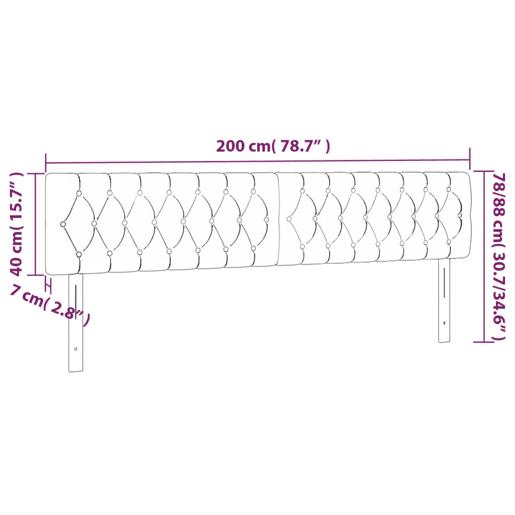 vidaXL Cabeceira de cama 2 pcs veludo 100x7x7888 cm cinzento-escuro