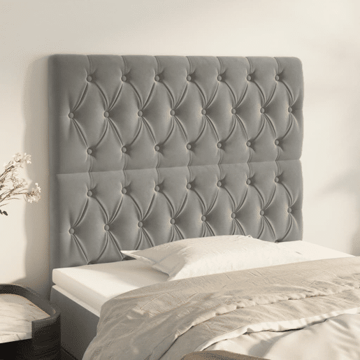 vidaXL Cabeceira Cinza Claro 90x7x118128 cm Veludo