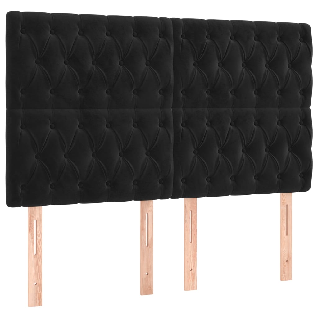 Vidaxl cabecero terciopelo negro 144x7x118/128 cm