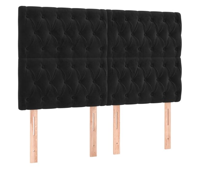 Vidaxl cabecero terciopelo negro 144x7x118/128 cm