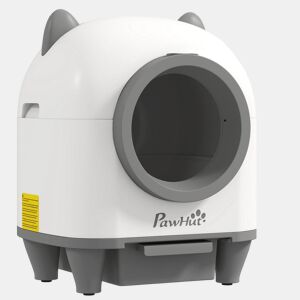 PawHut Caixa de Areia Autolimpante para Gatos 80L Caixa de Areia Autolimpante Eliminação de Odores Controlo por APP Proteção de Segurança 1 Rolo de Sacos do Lixo 55,5x51x60 cm Branco
