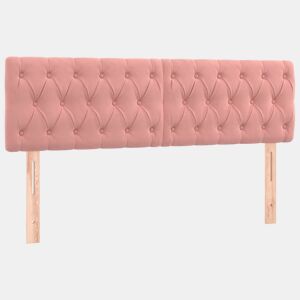 vidaXL Cabeceira de cama 2 pcs veludo 72x7x7888 cm rosa