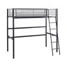 Cama alta de metal Alora - 90 x 190 cm - Preto
