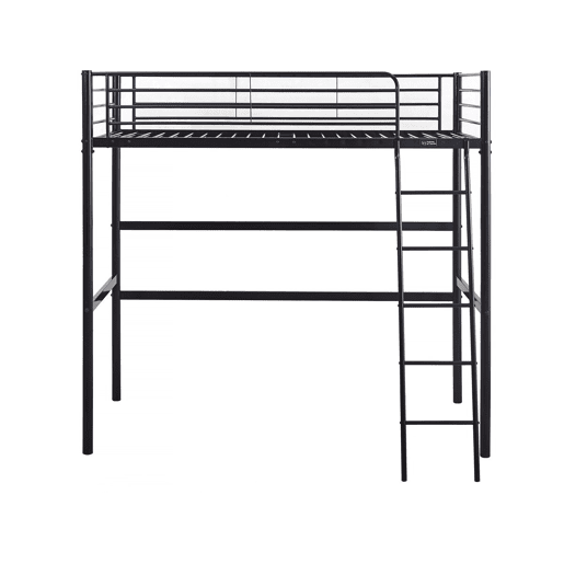 Cama alta de metal Alora - 90 x 190 cm - Preto