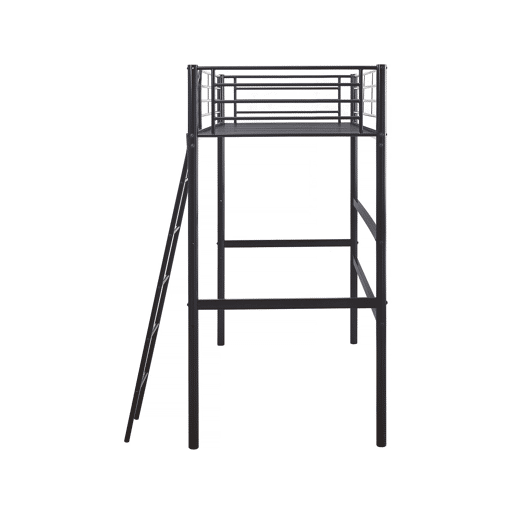 Cama alta de metal Alora - 90 x 190 cm - Preto