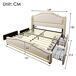 Cama de matrimonio de terciopelo con 4 cajónes 169x214 Cama de matrimonio de terciopelo con 4 cajónes 169x214 Beige