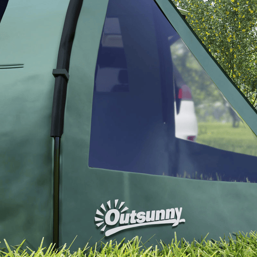 Outsunny Tenda de Campismo para 3-4 Pessoas Impermeável PU2000 mm com Proteção UV30+ Janelas e Bolsa de Transporte 475x264x172 cm Verde