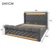 Cama de matrimonio de terciopelo con almacenaje 146x220 Cama de matrimonio de terciopelo con almacenaje 146x220 Beige
