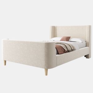 Cama de criança,cama de solteiro de veludo 90x200cm,bege