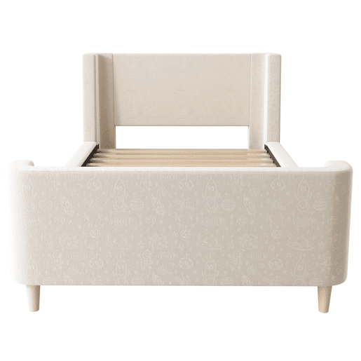 Cama de criança,cama de solteiro de veludo 90x200cm,bege