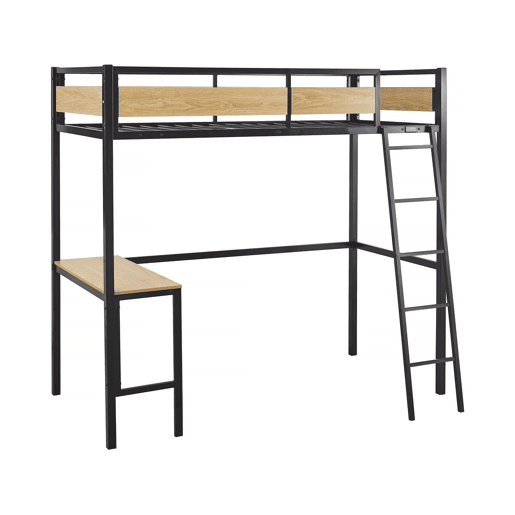 Cama mezanino Ethan com mesa - 90 x 190 cm - Preto