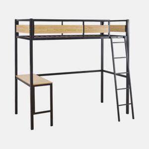 Cama mezanino Ethan com mesa - 90 x 190 cm - Preto