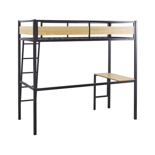 Cama mezanino Ethan com mesa - 90 x 190 cm - Preto