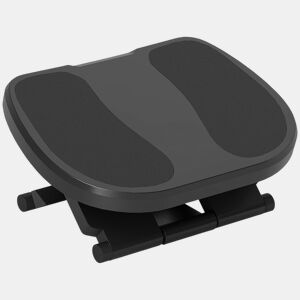 HOMCOM Apoio para os Pés com Superfície Texturizada Apoio para os Pés com Inclinação de 0-30° Massagem e Altura Ajustável em 3 Níveis para Escritório 45x34x10-16,5 cm Cinza