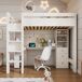 Cama alta infantil de madera maciza con 3 cajónes Cama alta infantil de madera maciza con 3 cajónes Blanco