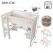 Cama alta infantil de madera maciza con 3 cajónes Cama alta infantil de madera maciza con 3 cajónes Blanco