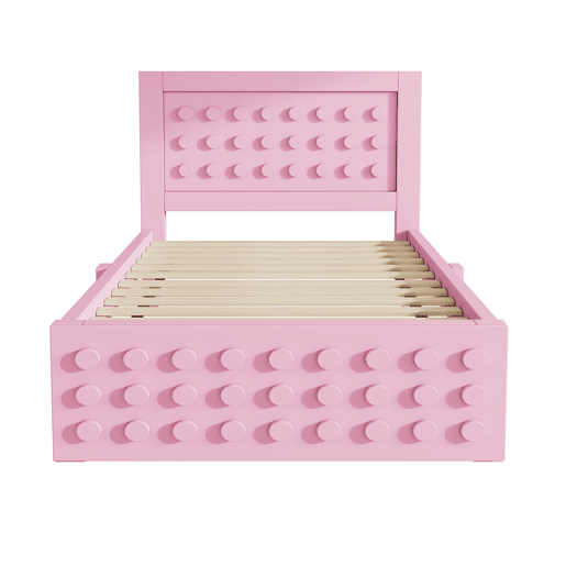 Cama de criança,cama de solteiro de madeira maciça 90x190cm com 1 gaveta,rosa