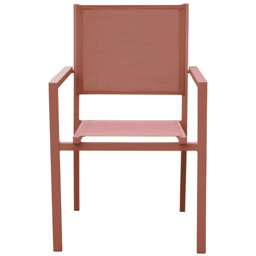 Conjunto de 6 cadeiras de alumínio em terracota - textilène terracotta