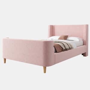 Cama de criança,cama de solteiro de veludo 90x200cm,rosa