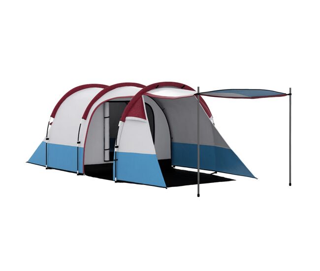 Outsunny tienda de campaña familiar para 2 personas tienda camping plegable grande con 2 habitaciones bolsa de transporte para playa senderismo