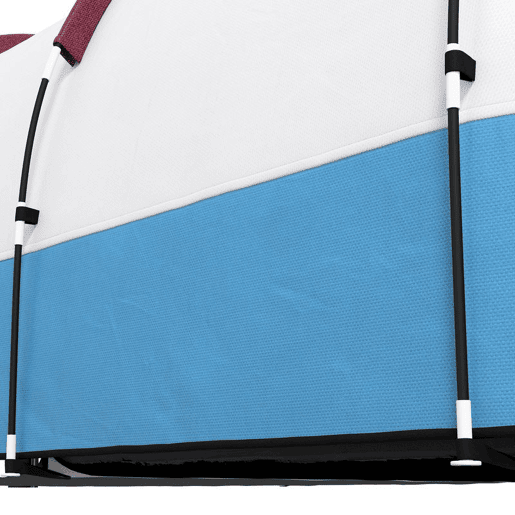 Outsunny Tenda de Campismo Familiar para 3 Pessoas Tenda de Campismo Dobrável Leve com 2 Divisões Bolsa de Transporte Impermeável 2000 mm para Praia e Caminhadas 420x200x150 cm Azul Claro e Vermelho
