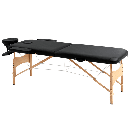 HOMCOM Marquesa de Massagem Dobrável Marquesa com Altura Ajustável 61-88 cm Desenho Ergonómico para Utilização Profissional Fácil de Transportar 185x60 cm Preto