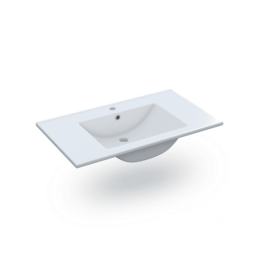 Conjunto de casa de banho com lavatório em cerâmica Feel S Branco brilhante 80 x 57 x 45 cm
