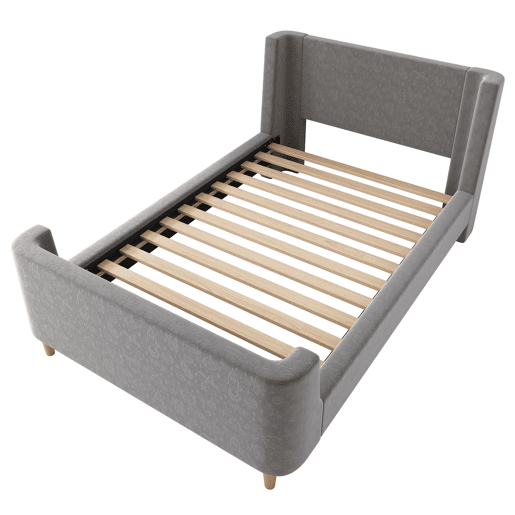 Cama de criança,cama de solteiro de veludo 90x200cm,cinzento