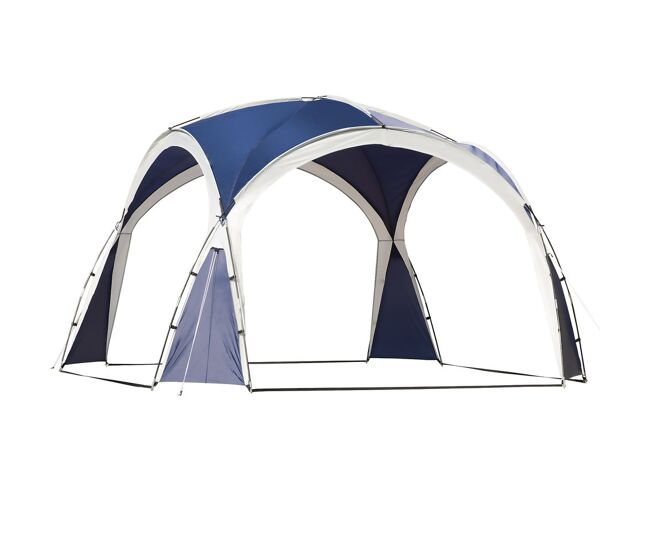 Outsunny toldo de refugio 3,5x3,5 m toldo camping plegable con gancho bolsa de transporte impermeable y protección uv para terraza playa picnics azul