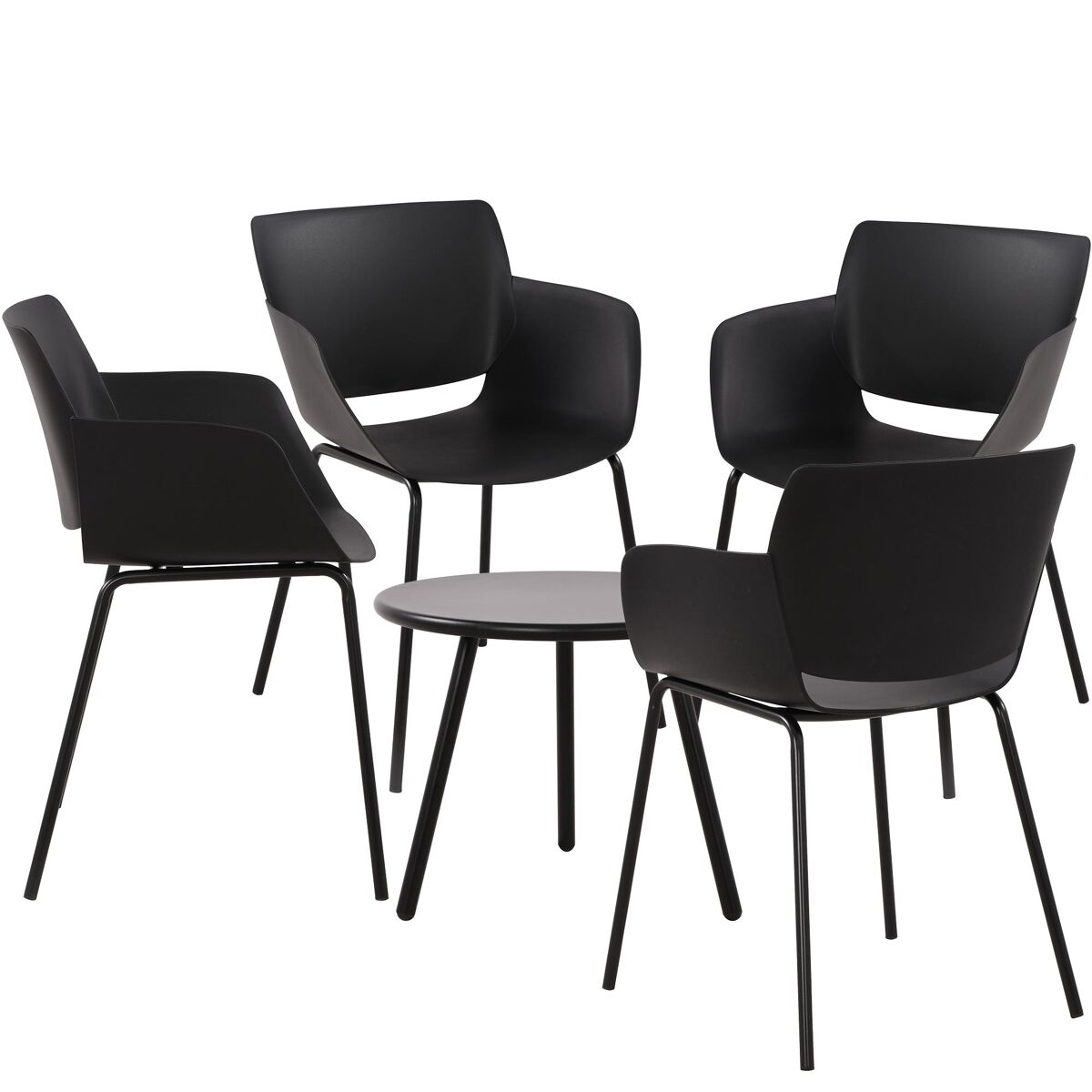 Grupo de asientos minota plástico negro 168x168x80 cm