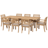 Conjunto de mobiliário de jardim extensível 180240cm PADAR em madeira de acácia 8 lugares - almofadas de areia