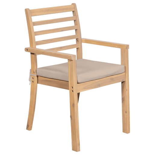Conjunto de mobiliário de jardim extensível 180240cm PADAR em madeira de acácia 8 lugares - almofadas de areia