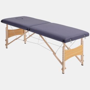 HOMCOM Marquesa de Massagem Dobrável Mesa de Massagem Portátil com Apoio de Cabeça Estrutura de Madeira Marquesa Fisioterapia com Altura Regulável e Bolsa de Transporte 186x60x61-87 cm Roxo