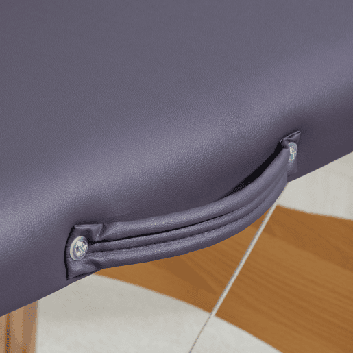 HOMCOM Marquesa de Massagem Dobrável Mesa de Massagem Portátil com Apoio de Cabeça Estrutura de Madeira Marquesa Fisioterapia com Altura Regulável e Bolsa de Transporte 186x60x61-87 cm Roxo
