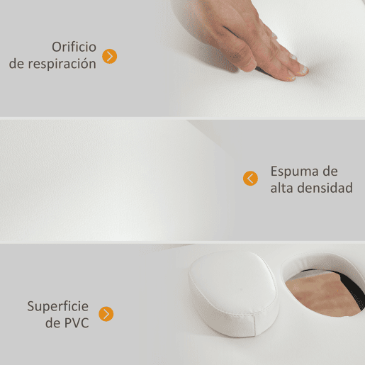 HOMCOM Marquesa de Massagem Dobrável Portátil com Reposacabeças, Estrutura em Madeira, Altura Ajustável e Bolsa de Transporte 186x60x61-87 cm Creme