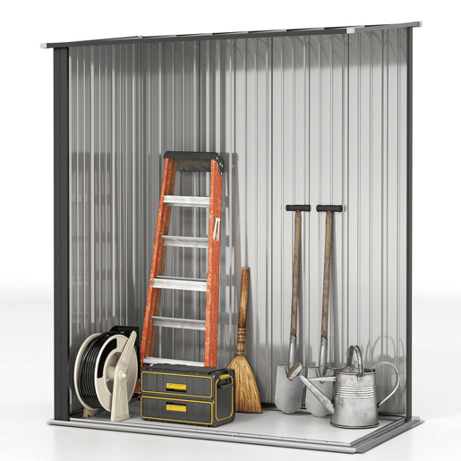 Outsunny Abrigo de Jardim 1,34m² 161,5x94,5x196 cm Abrigo de Exterior de Aço Galvanizado com Porta e Fechadura para Armazenamento de Ferramentas Preto