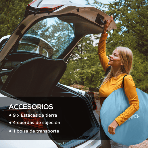 Outsunny Tenda de Campismo para 1-2 Pessoas Tenda de Campismo Impermeável de 2000 mm com Bolsa de Transporte para Campismo Pesca Trekking 245x148x105 cm Azul