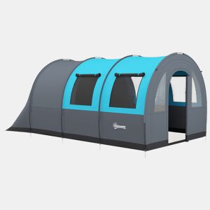 Outsunny Tenda de Campismo Familiar para 3 Pessoas Tenda de Campismo Dobrável com 2 Quartos Portas e Bolsa de Transporte Impermeável 3000 mm para Trekking 480x260x200 cm Cinza