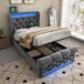 Cama individual de terciopelo con almacenaje 96x220 Cama individual de terciopelo con almacenaje 96x220 Beige