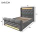 Cama individual de terciopelo con almacenaje 96x220 Cama individual de terciopelo con almacenaje 96x220 Beige