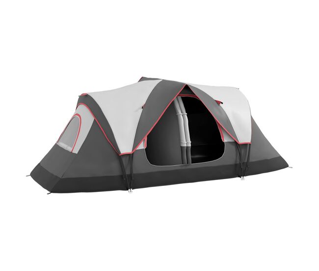 Outsunny tienda de campaña familiar para 3 personas tienda de camping plegable grande con 2 habitaciones y bolsa de transporte impermeable para